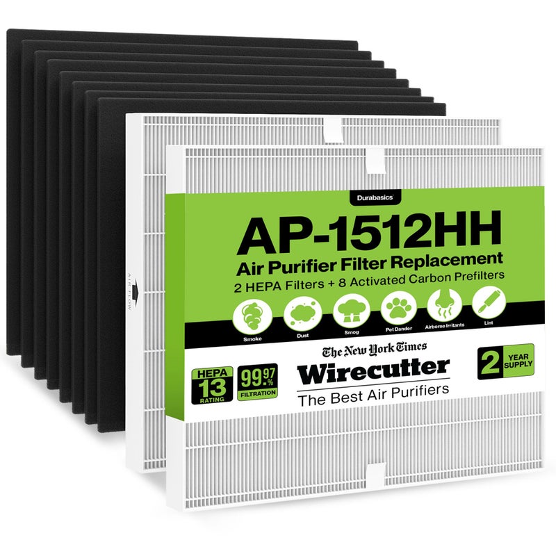 Durabasics AP-1512HH HEPA Set Compatible with Coway Filter - 2 Year Supply - Compatible with Coway Airmega AP-1512HH & Airmega Filter Replacement - Helps Remove Smoke, Dust, Pollen, Dust, Debris, Pet Dander - Image 1